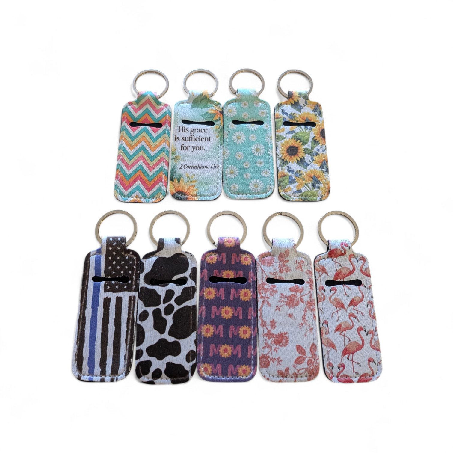Neoprene Chapstick Holder Keychain